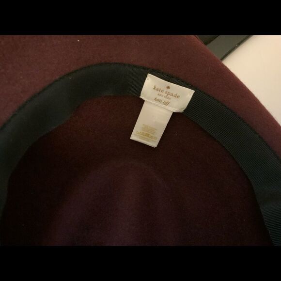 Kate Spade New York hats off Burgundy  black  Hat - One Size  Gorgeous - Picture 5 of 12